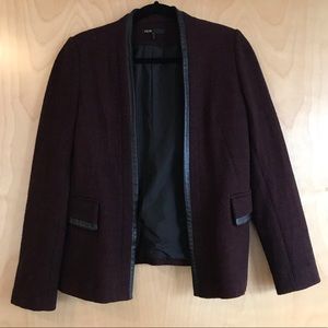 ***Maje*** wool blazer with leather trim